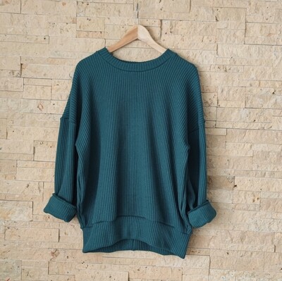 Oversized Grobstrick Pullover - Mom Pulli - Piniengrün Oversized Grobstrick Pullover - Mom Pulli - Piniengrün