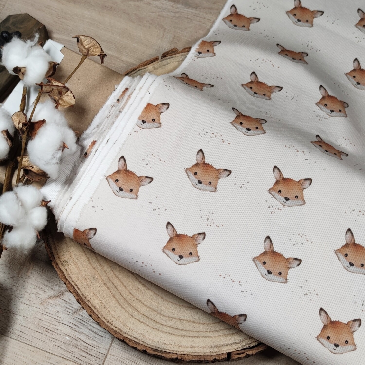 Halstuch mit Druckknöpfen - Rib Jersey - kleiner Fuchs 