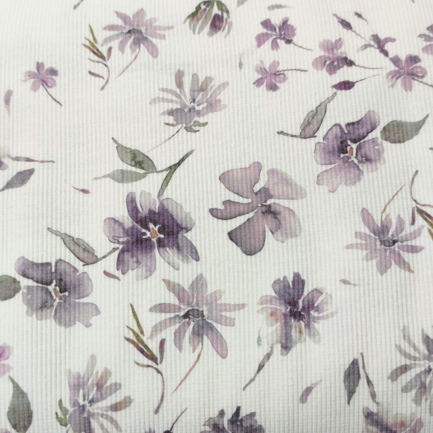 Tunika langärmelig - Rib Jersey Aquarell Flowers Mauve 