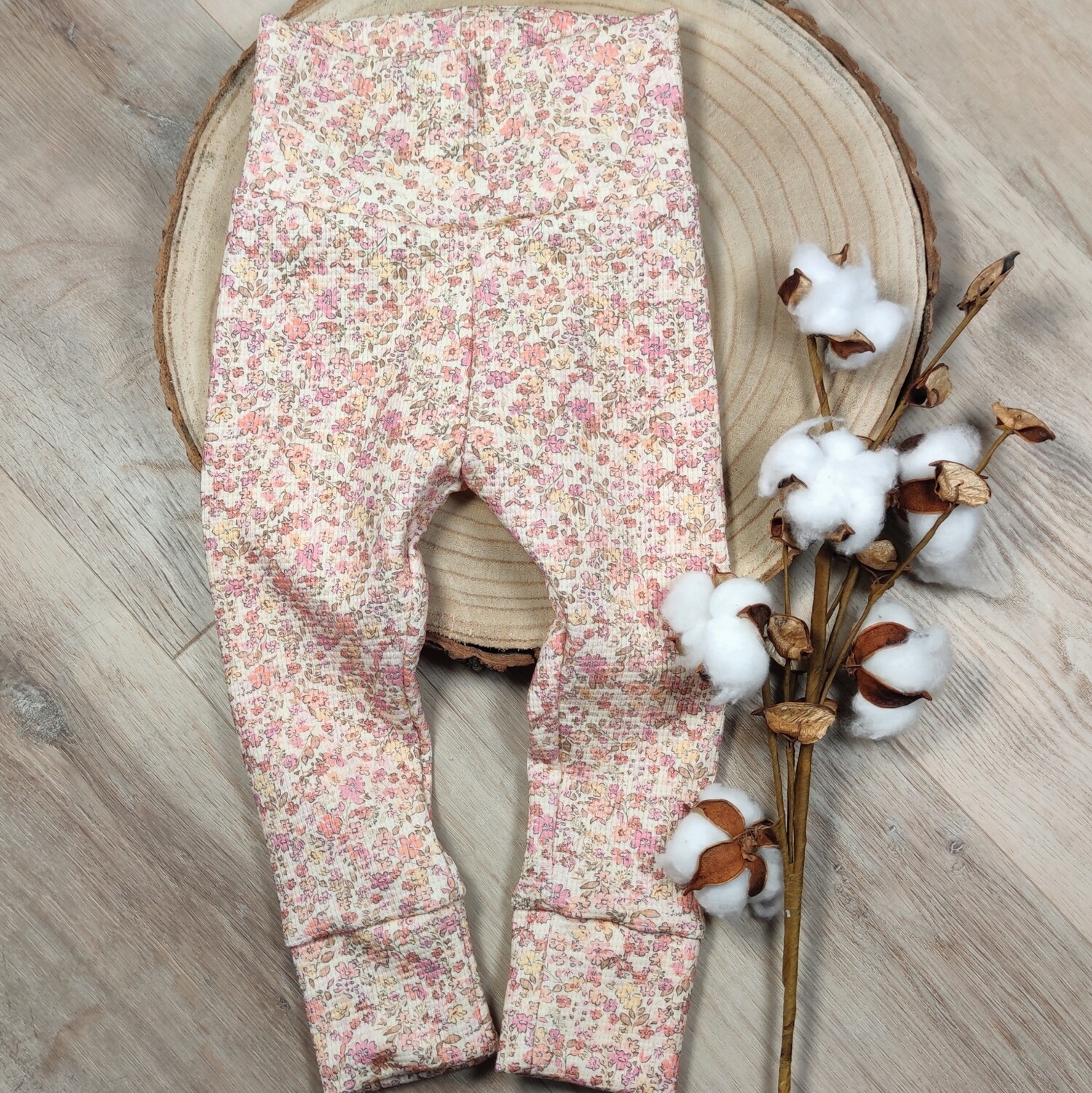 Leggings - Waffelstrick Buschblüten Flieder