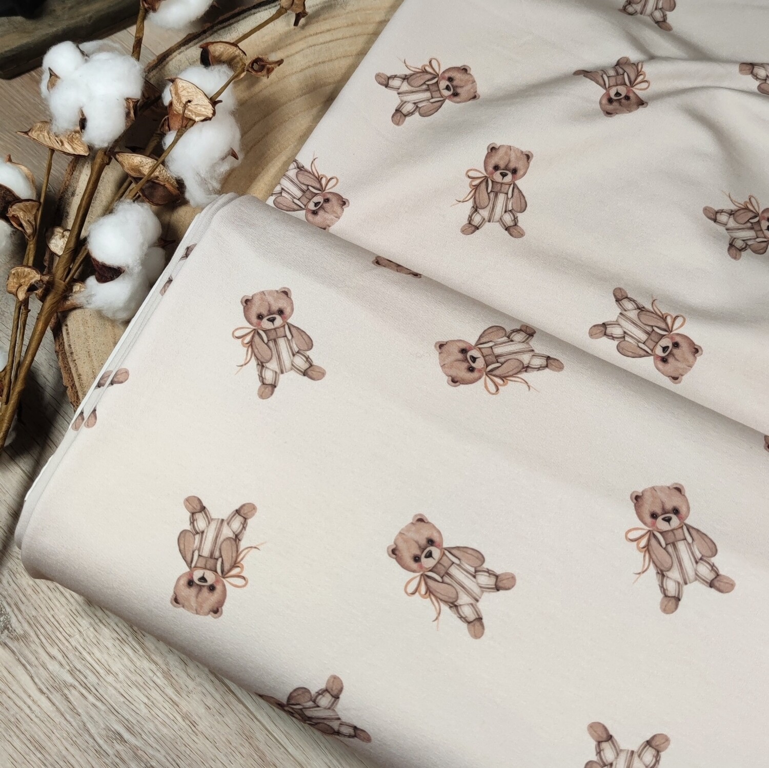 Oversized Langarm Romper - French Terry Vintage Teddy 