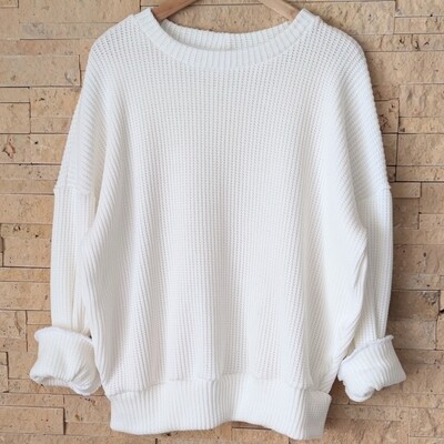 Oversized Grobstrick Pullover - Mom Pulli - Off-white Oversized Grobstrick Pullover - Mom Pulli - Off-white