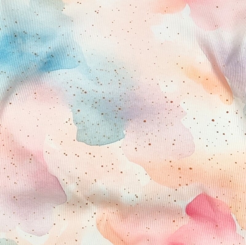 Rüschen Shirt - Rib Jersey Splashes Multi-Color