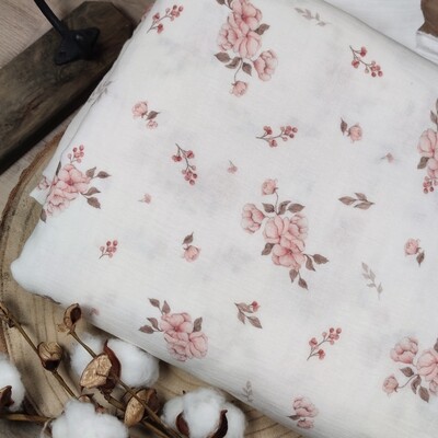 Bummie - Musselin Rosa Blumen