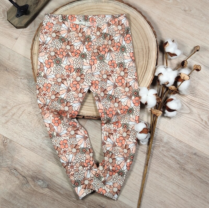 (Sofortkauf) Leggings - Retro Flowers Pastell - Gr. 86/92