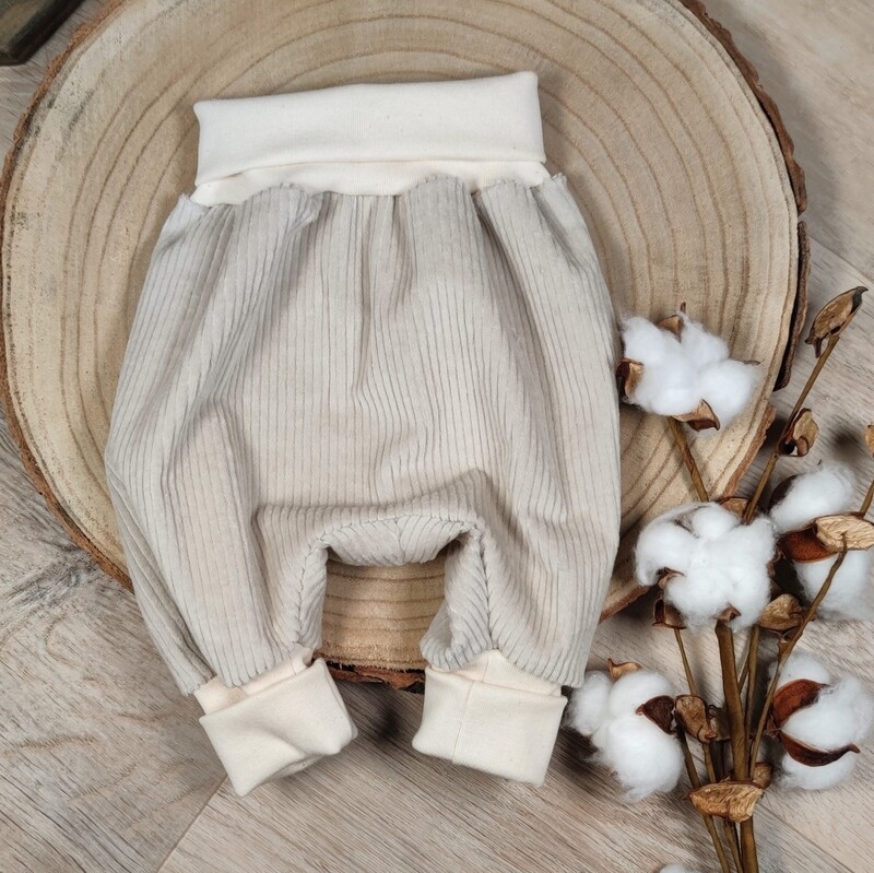 Mitwachshose Stretch Cord - Hellbeige 