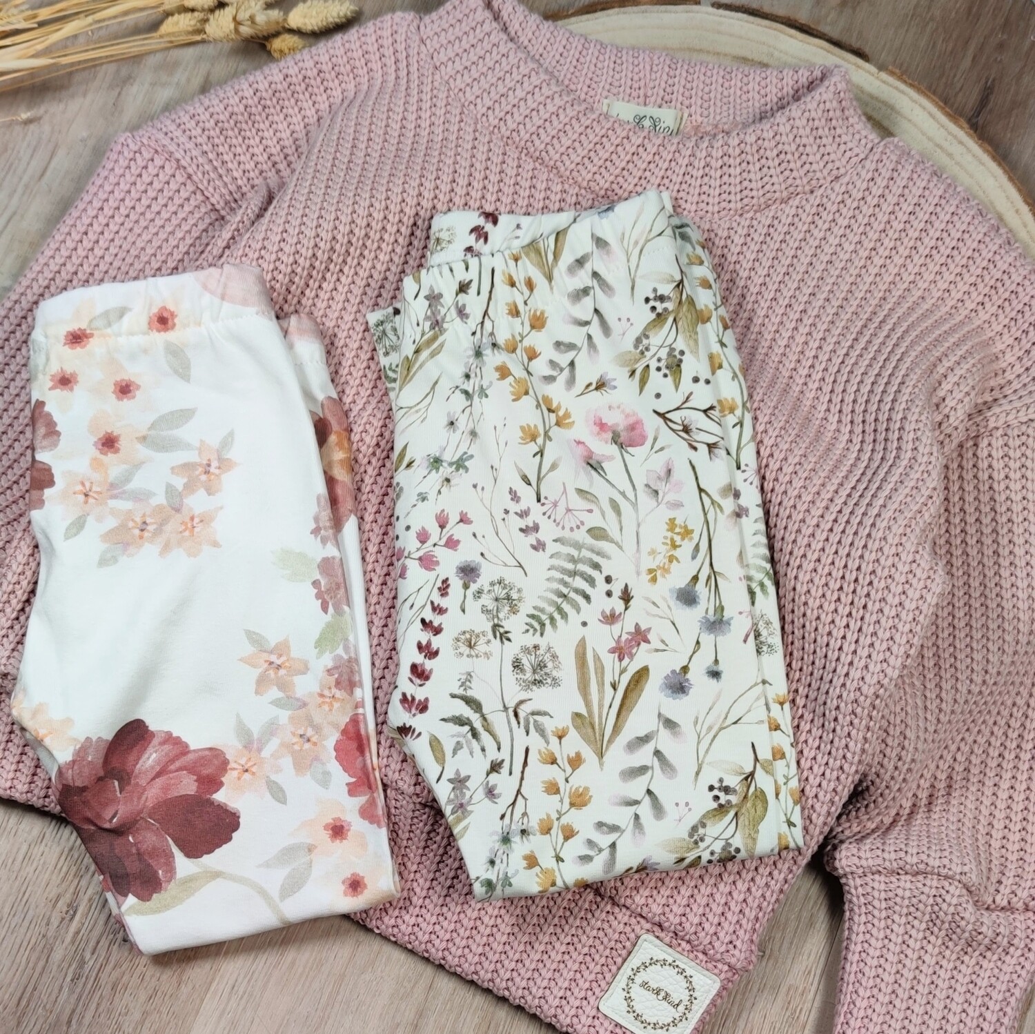 Set: Grobstrick Pulli Rosa & Hose nach Wahl 