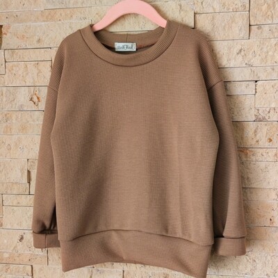 Waffelstrick Pullover - Kakao 