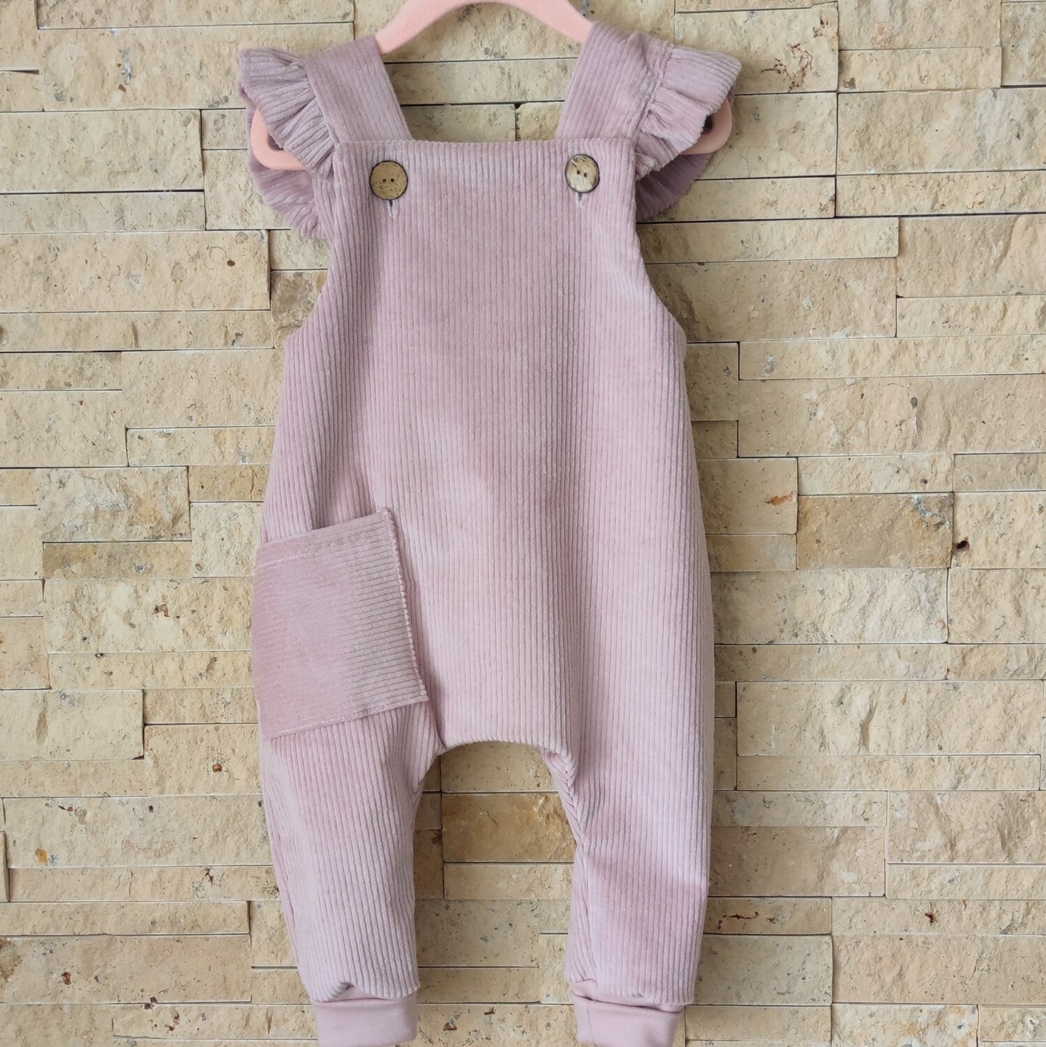 Salopette Latzhose Stretch Cord - Hell-Rosa