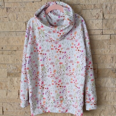 Oversized Rollkragen Pullover - Wild Flowers 