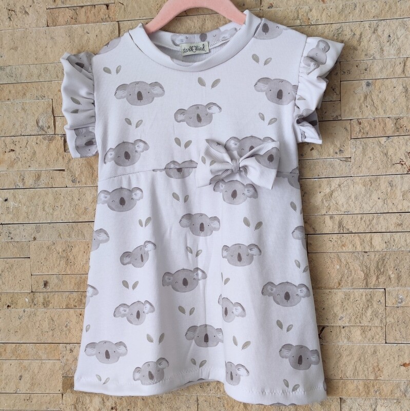 Kleid mit Volant - Rib Jersey Koala