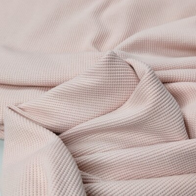 Waffeljersey Pullover mit Volant - Nude Rosa Waffeljersey Pullover mit Volant - Nude Rosa