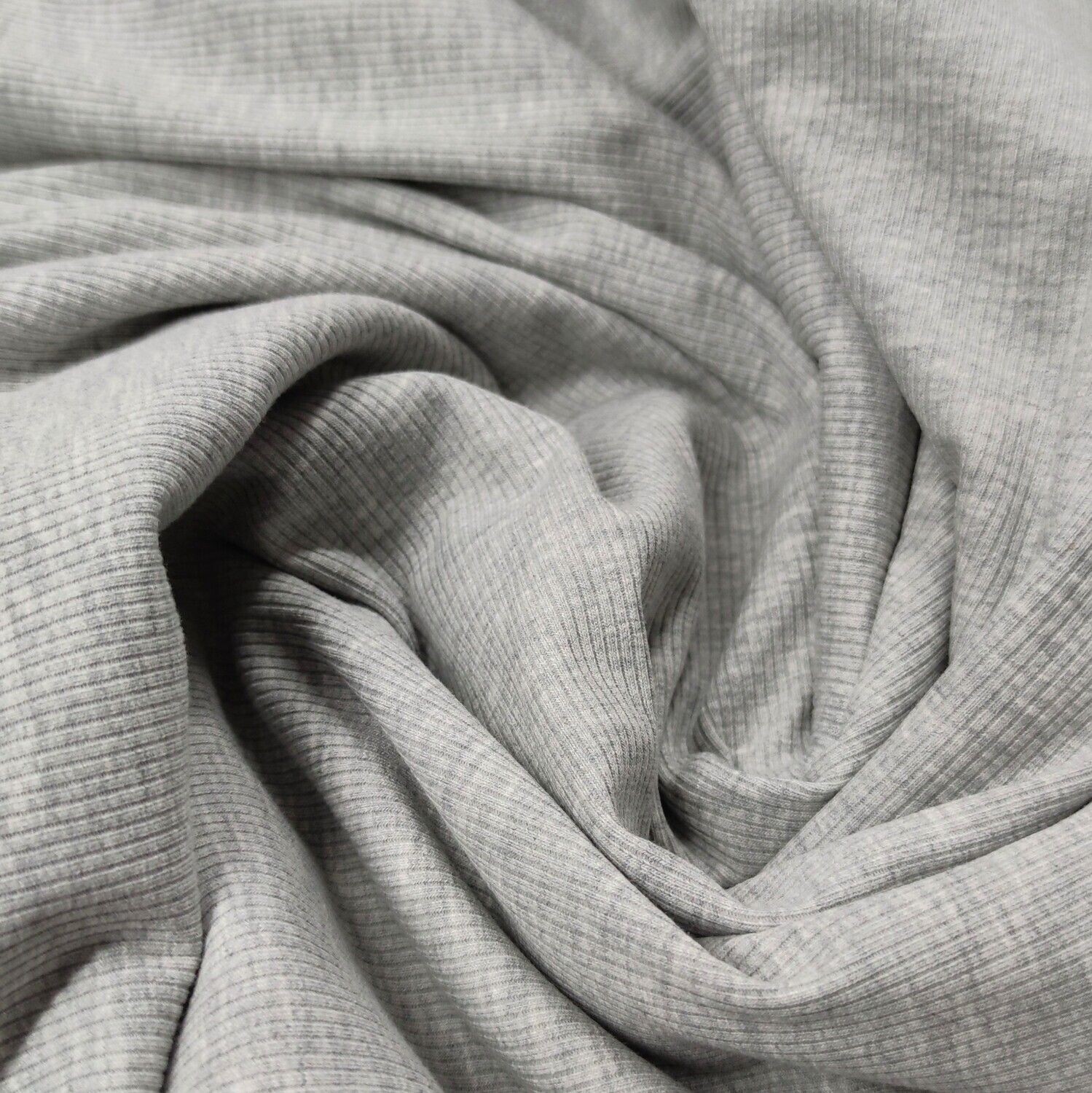 (Stoff) Rib Jersey - grau meliert