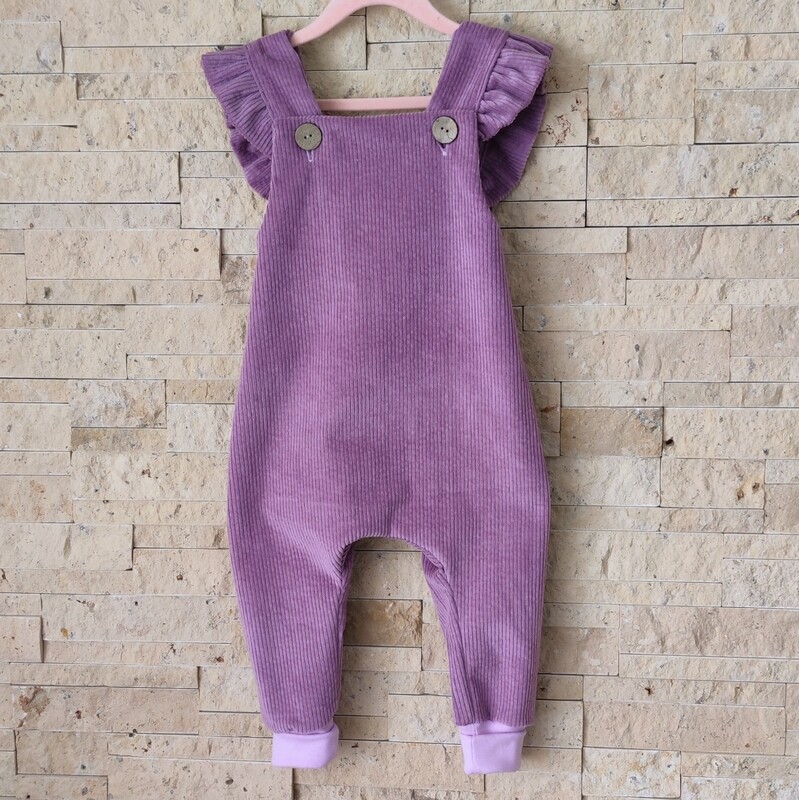 Salopette Latzhose Stretch Cord - Flieder Dunkel