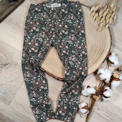 Rib Leggings - Blütenmeer Grün 