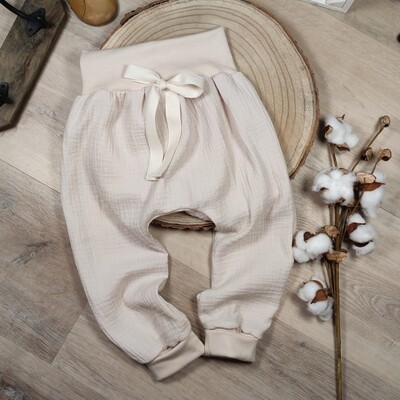 Musselin Hose - Hellbeige