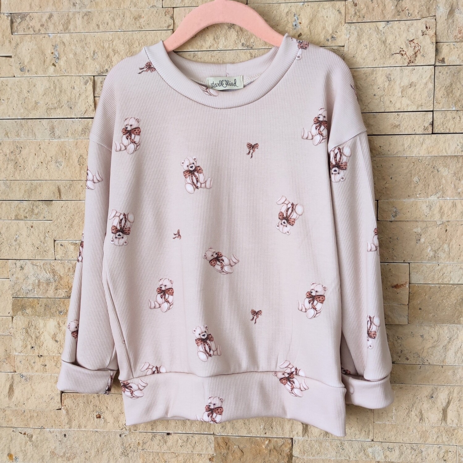 Pullover - Rib Jersey Teddy Schleife 