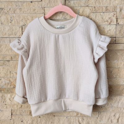 Musselin Longsleeve - Hellbeige