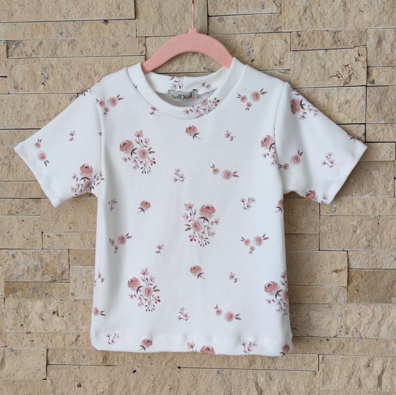 T-Shirt Rib Jersey - kleine Rosen 