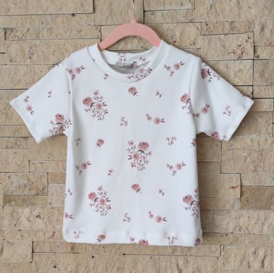 T-Shirt Rib Jersey - kleine Rosen T-Shirt Rib Jersey - kleine Rosen
