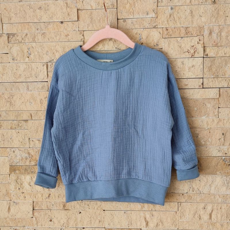 Musselin Longsleeve - Himmelsblau