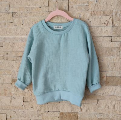 Musselin Longsleeve - Seegrün
