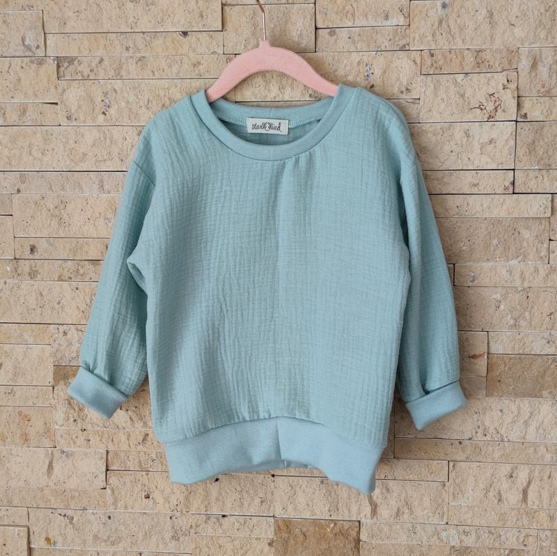 (Sofortkauf) Musselin Longsleeve - Seegrün - Gr. 86/92