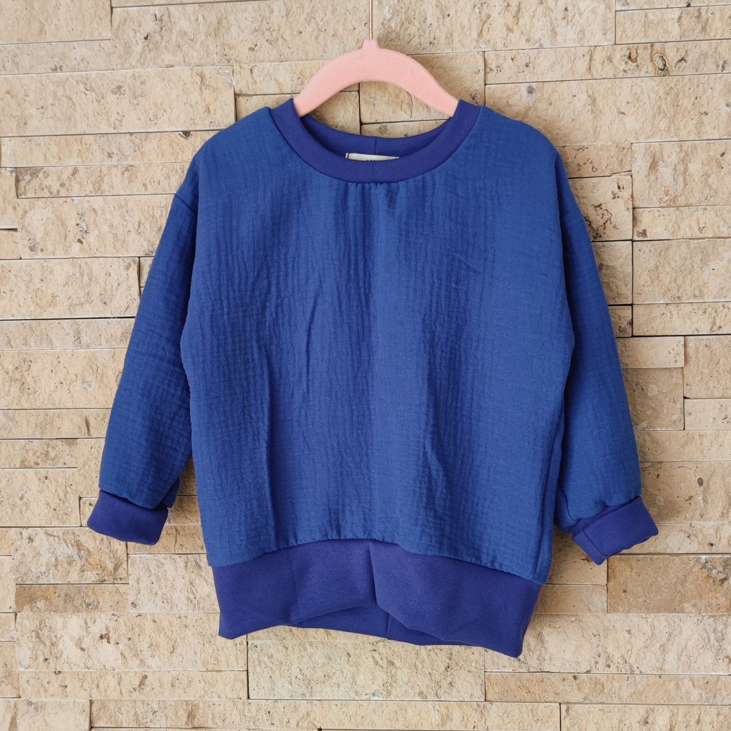 Musselin Longsleeve - Royales Blau