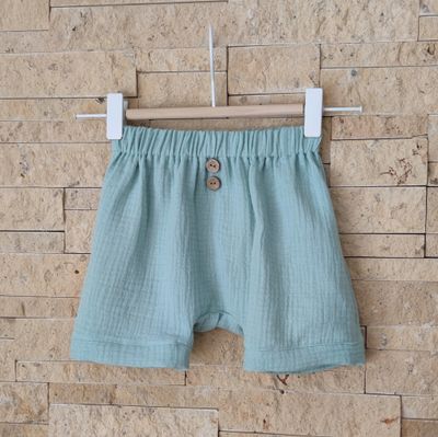 Musselin Shorts - Seegrün