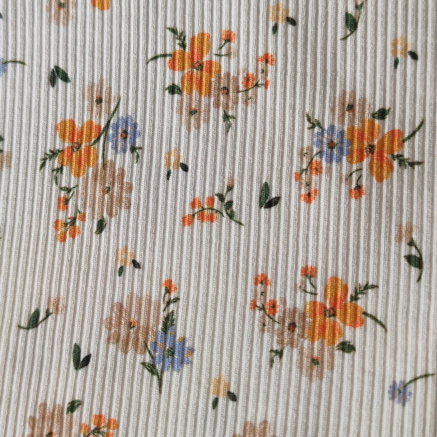 Pullover - Rib Jersey Boho Flowers Orange 