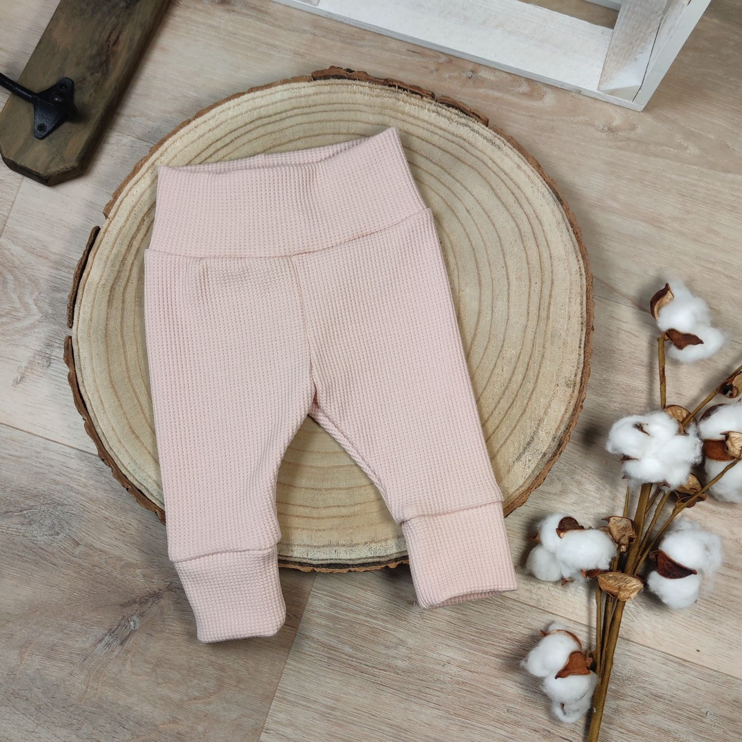Leggings Waffeljersey - Nude Rosa