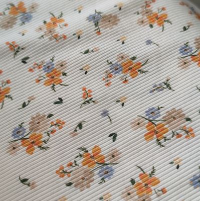 Stirnband Rib Jersey - Boho Flowers Orange Stirnband Rib Jersey - Boho Flowers Orange