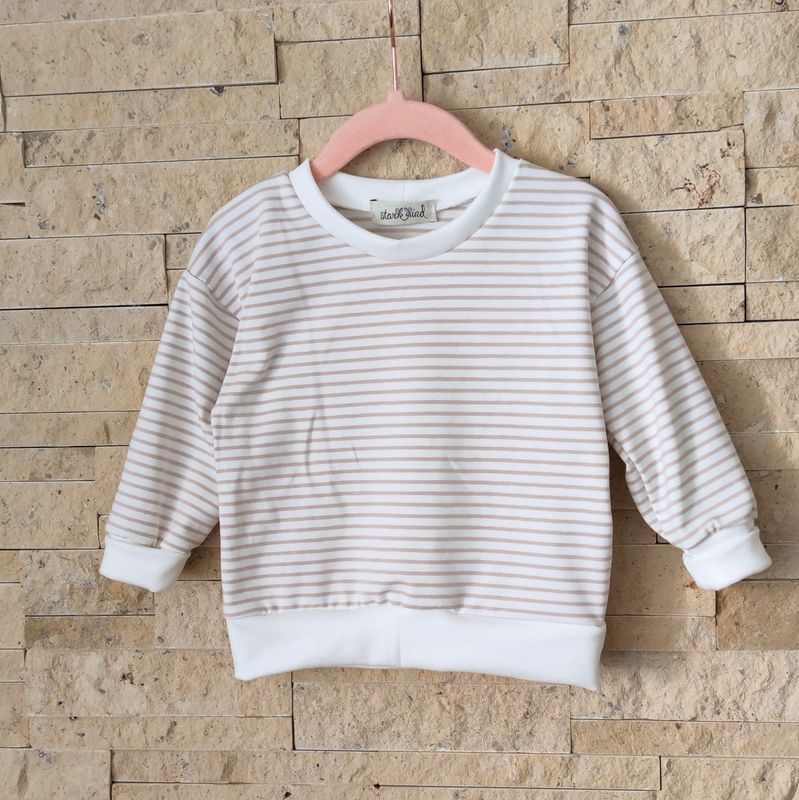Pullover - Streifen Beige