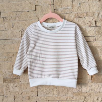 Pullover - Streifen Beige