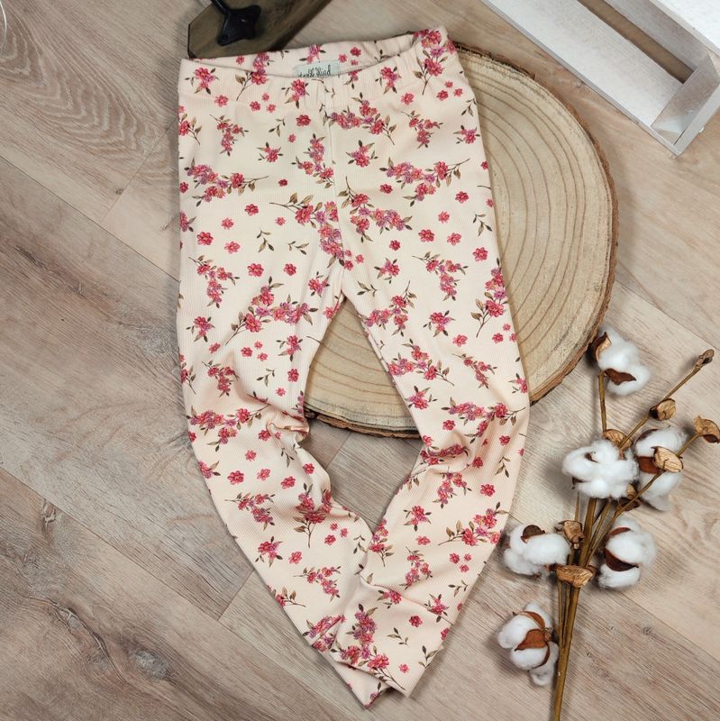 (Sofortkauf) Leggings - Rib Jersey Frühlingsblüte - Gr. 98/104