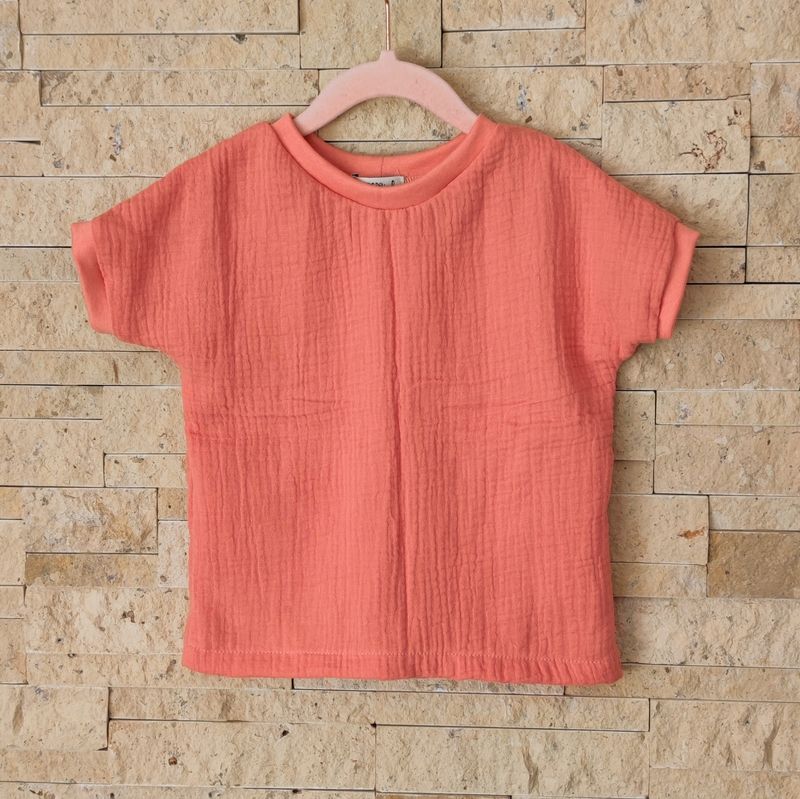 T-Shirt Musselin - Koralle