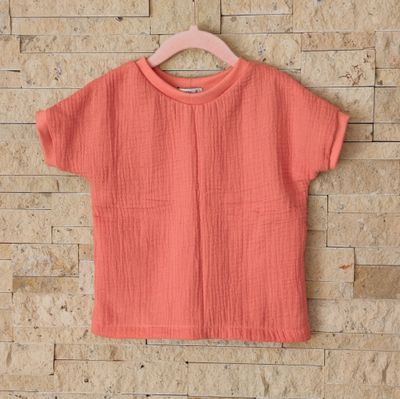 T-Shirt Musselin - Koralle