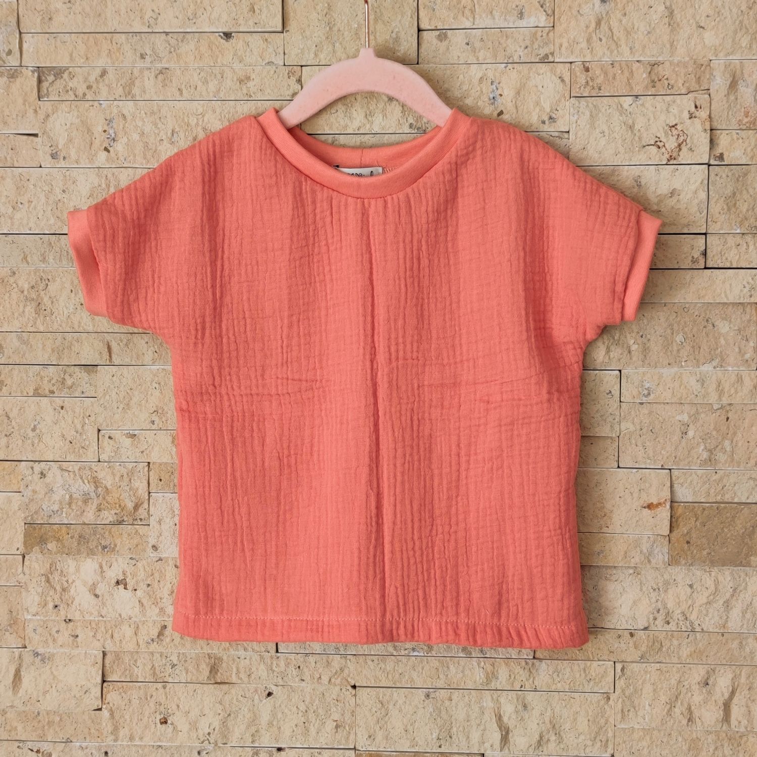 T-Shirt Musselin - Koralle
