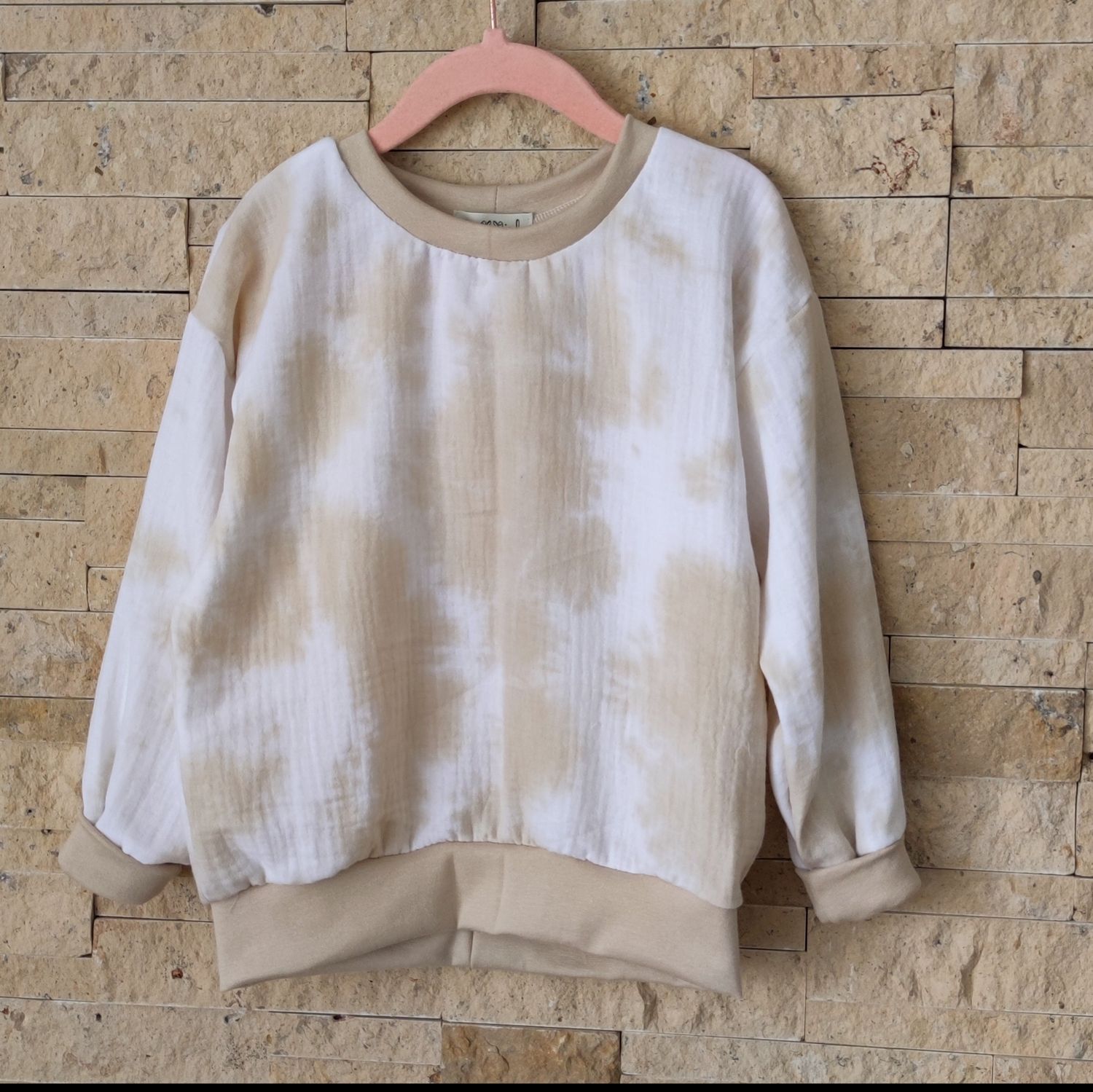 Musselin Longsleeve - Batik Beige