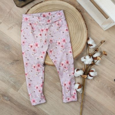 Leggings - Blumen Flieder