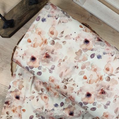 Halstuch mit Druckknöpfen - Jersey - Wasserblumen Mauve Halstuch mit Druckknöpfen - Jersey - Wasserblumen Mauve