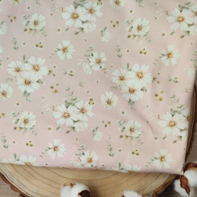 Jersey Pullover mit Volant - Blumen Puder-Rosa 