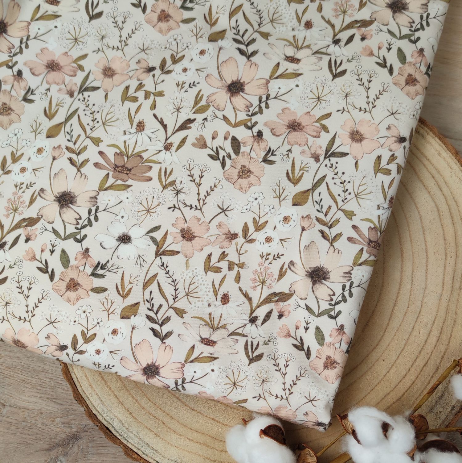 Jersey Pullover mit Volant - Vintage Flowers 