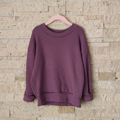 Oversized Strickpullover - Plum Oversized Strickpullover - Plum