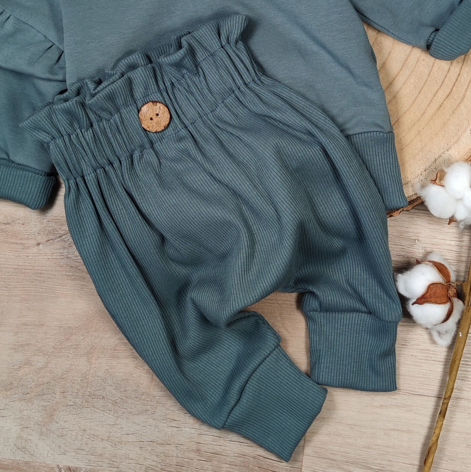 Rib Pants - Stahlblau