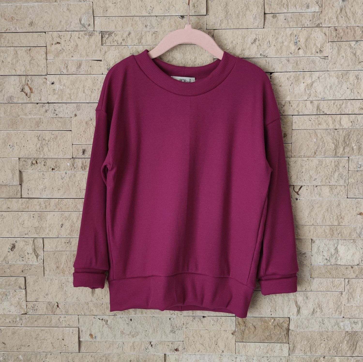 Rib Jersey Pullover - Magenta 