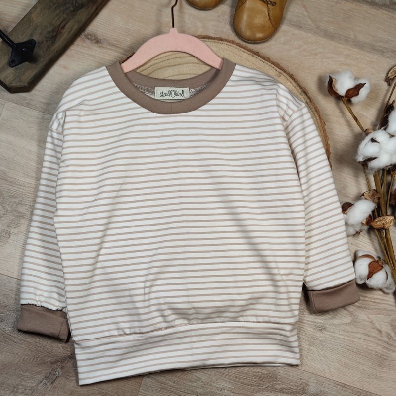 (Sofortkauf) Pulli - Streifen Beige - Gr. 86/92