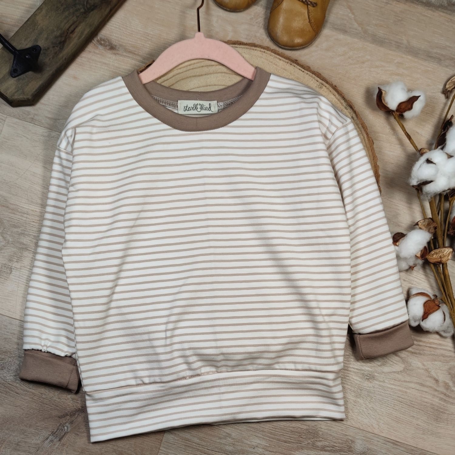 (Sofortkauf) Pulli - Streifen Beige - Gr. 86/92