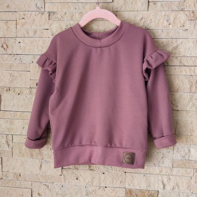 Soft Sweat Pullover mit Volant - Mauve Soft Sweat Pullover mit Volant - Mauve