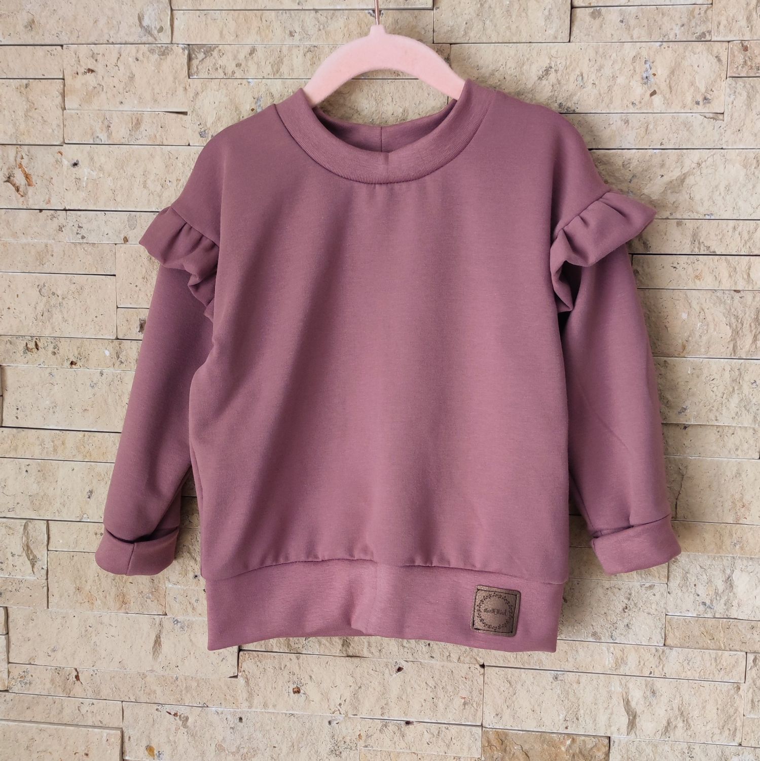 Soft Sweat Pullover mit Volant - Mauve 
